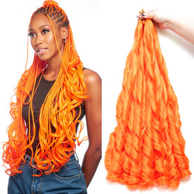 GOTEFERBE French Curl Braiding Hair 24 Inch front view