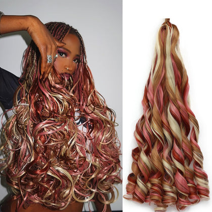 GOTEFERBE French Curl Braiding Hair 24 Inch front view