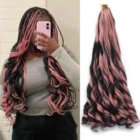 GOTEFERBE French Curl Braiding Hair 24 Inch front view