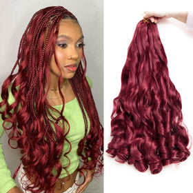 GOTEFERBE French Curl Braiding Hair 24 Inch front view