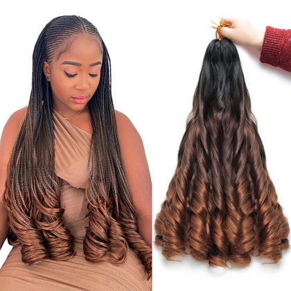 GOTEFERBE French Curl Braiding Hair 24 Inch front view