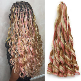 GOTEFERBE French Curl Braiding Hair 24 Inch front view