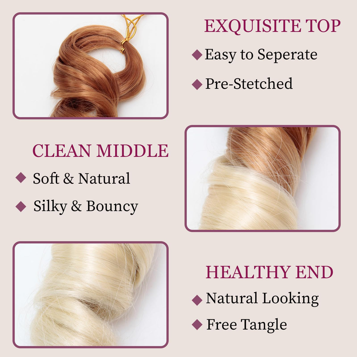GOTEFERBE French Curl Braiding Hair 24 Inch installation process