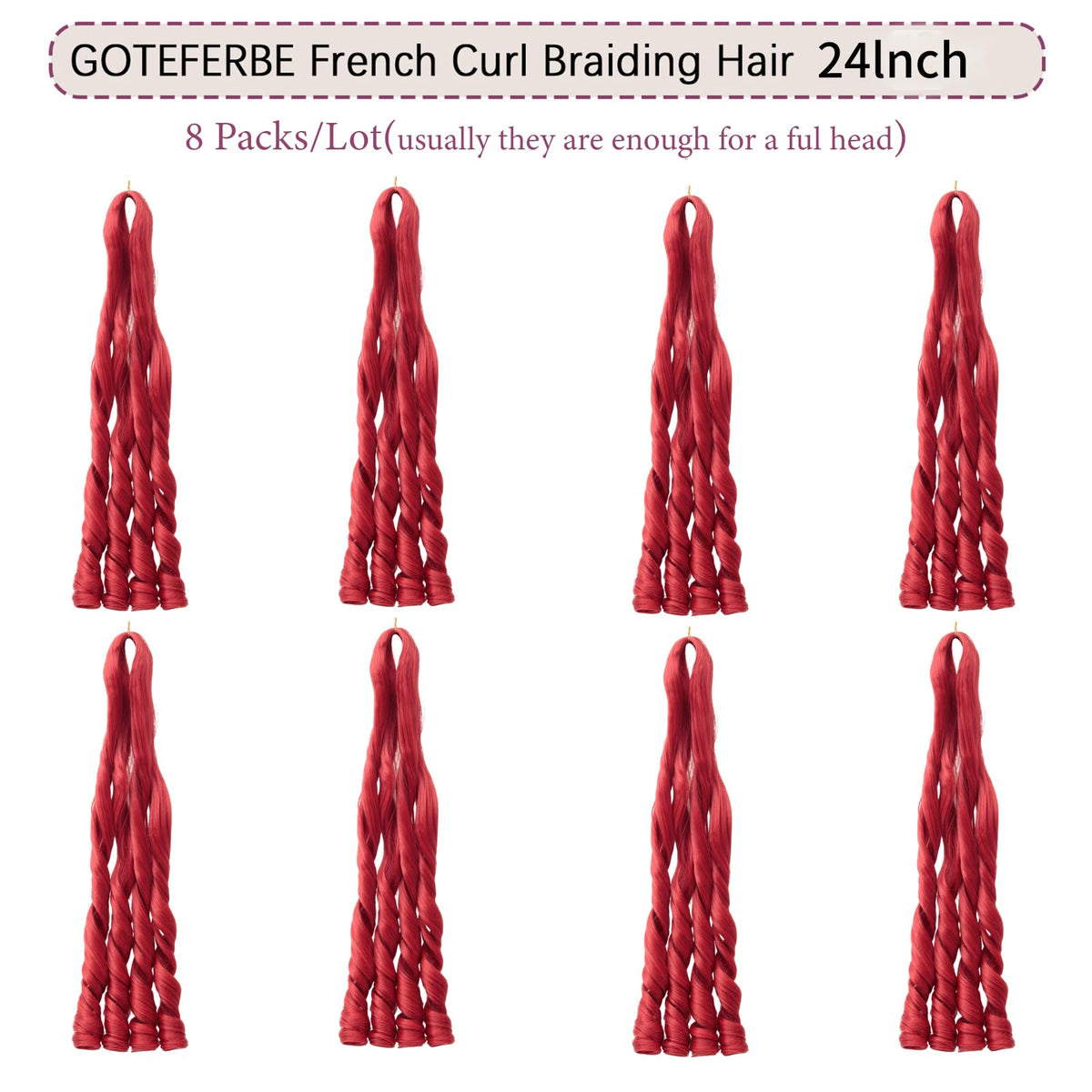 GOTEFERBE French Curl Braiding Hair 24 Inch loose wavy side view