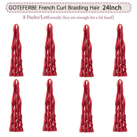 GOTEFERBE French Curl Braiding Hair 24 Inch loose wavy side view