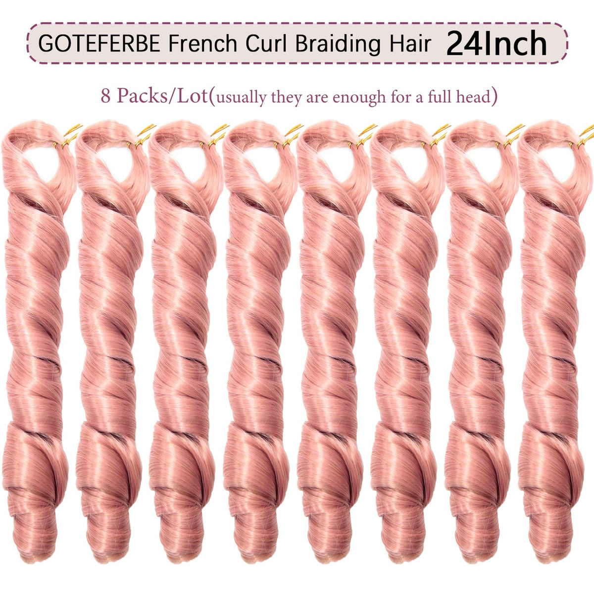 GOTEFERBE French Curl Braiding Hair 24 Inch packaged