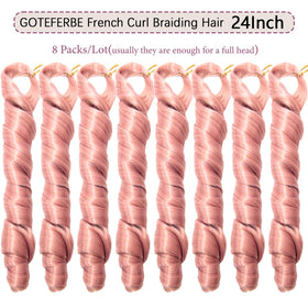 GOTEFERBE French Curl Braiding Hair 24 Inch packaged