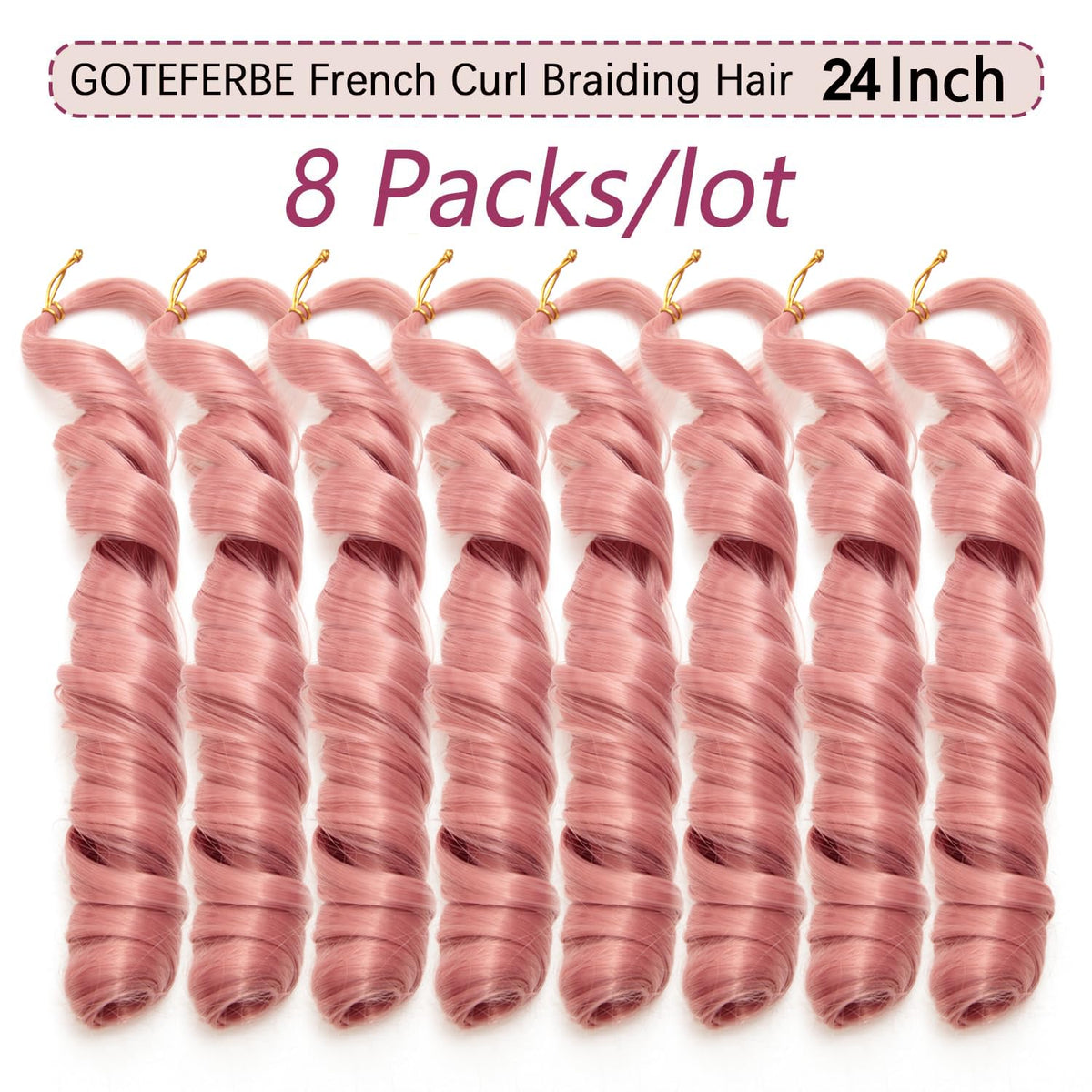 GOTEFERBE French Curl Braiding Hair 24 Inch packaging