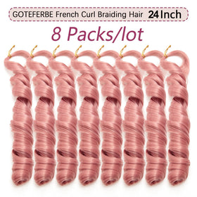 GOTEFERBE French Curl Braiding Hair 24 Inch packaging