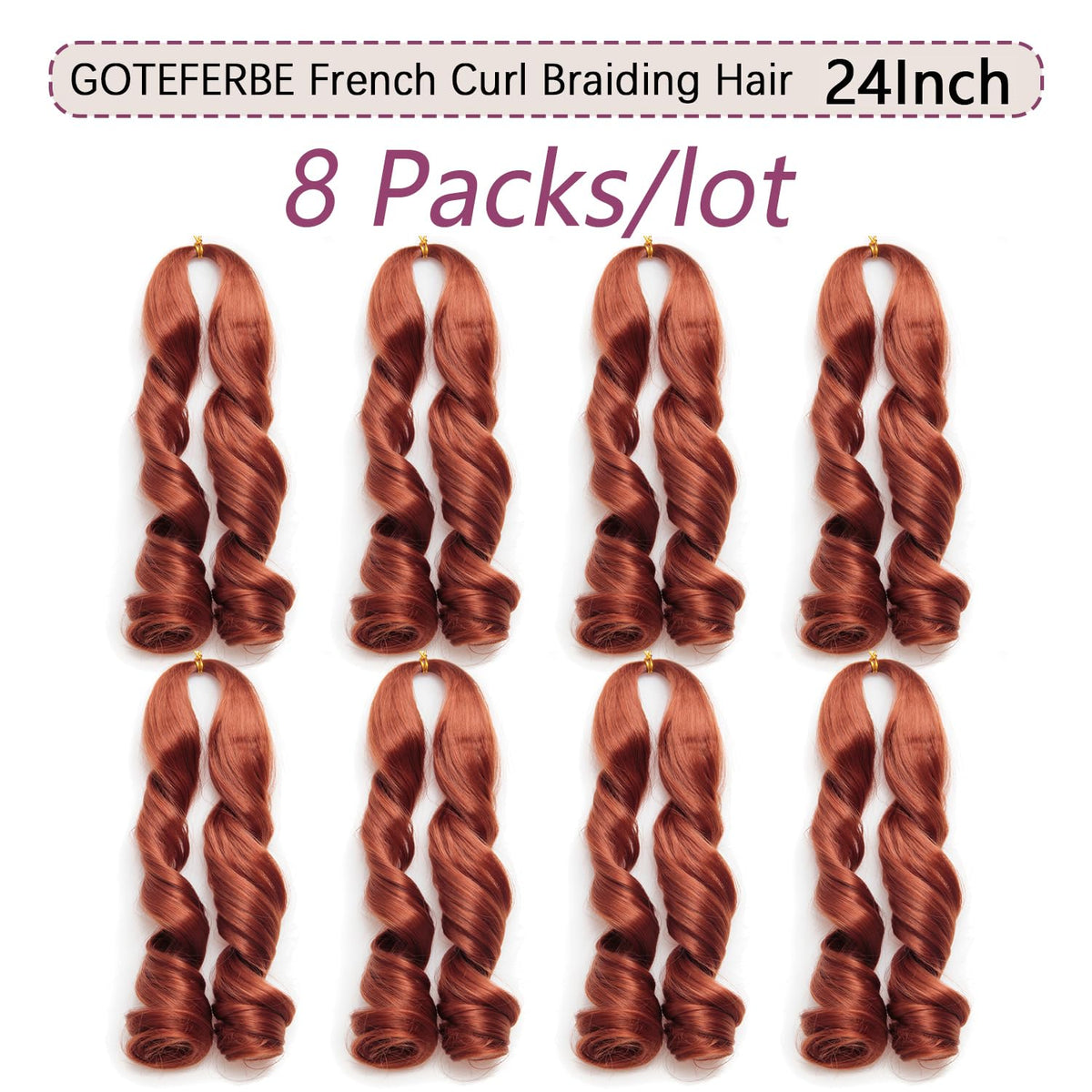 GOTEFERBE French Curl Braiding Hair 24 Inch packaging