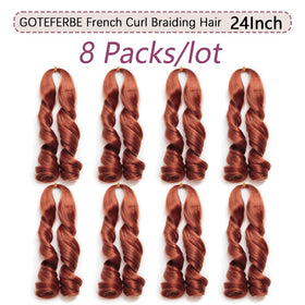 GOTEFERBE French Curl Braiding Hair 24 Inch packaging