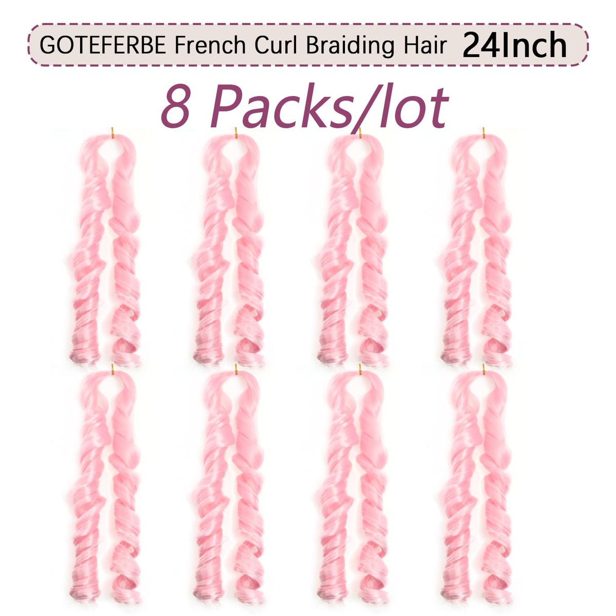 GOTEFERBE French Curl Braiding Hair 24 Inch packaging