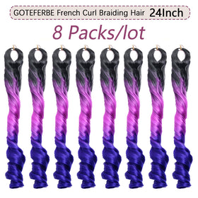 GOTEFERBE French Curl Braiding Hair 24 Inch packaging