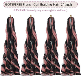 GOTEFERBE French Curl Braiding Hair 24 Inch packaging