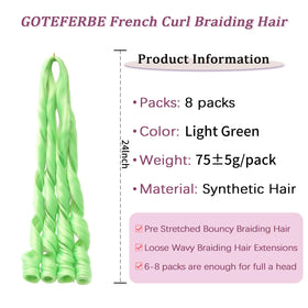 GOTEFERBE French Curl Braiding Hair 24 Inch packaging