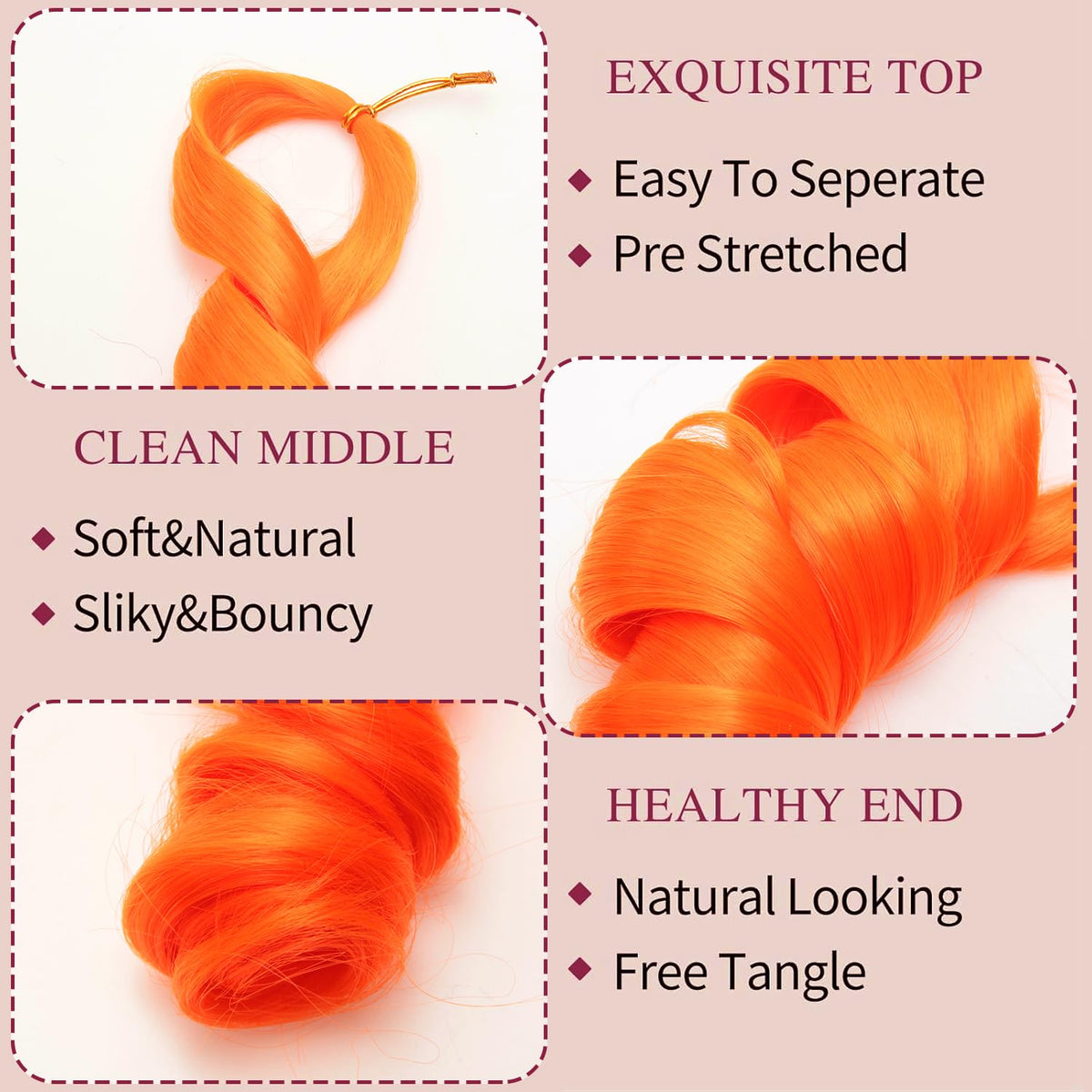 GOTEFERBE French Curl Braiding Hair 24 Inch packaging
