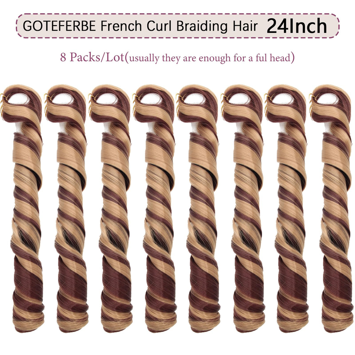 GOTEFERBE French Curl Braiding Hair 24 Inch showing texture