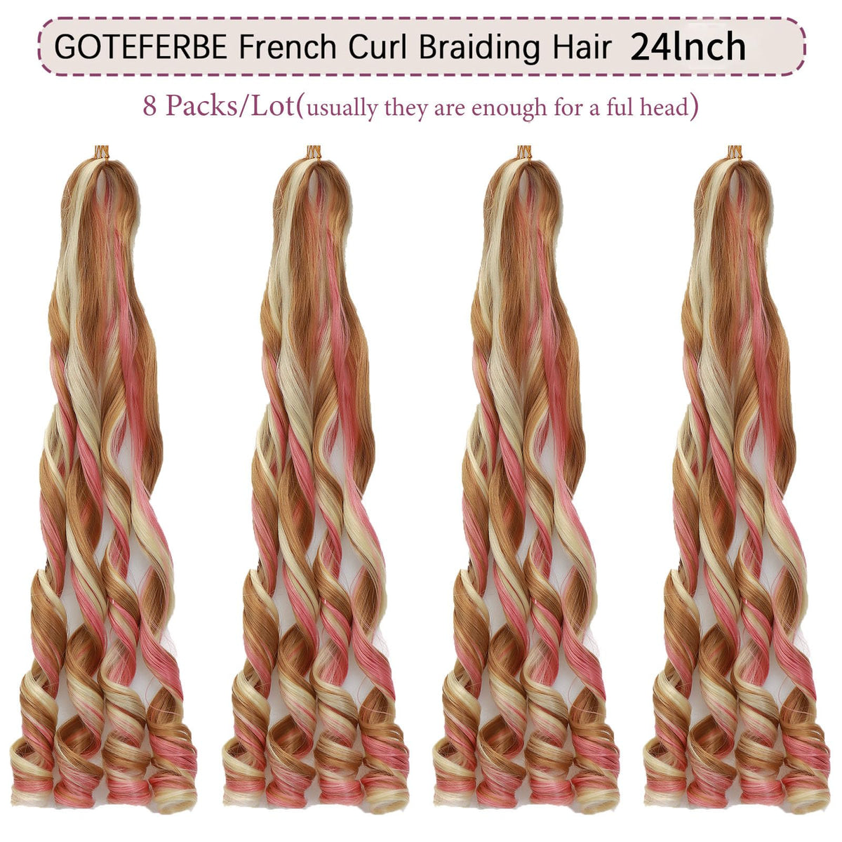 GOTEFERBE French Curl Braiding Hair 24 Inch side view