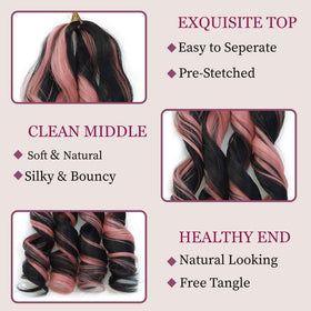 GOTEFERBE French Curl Braiding Hair 24 Inch styled in box braids