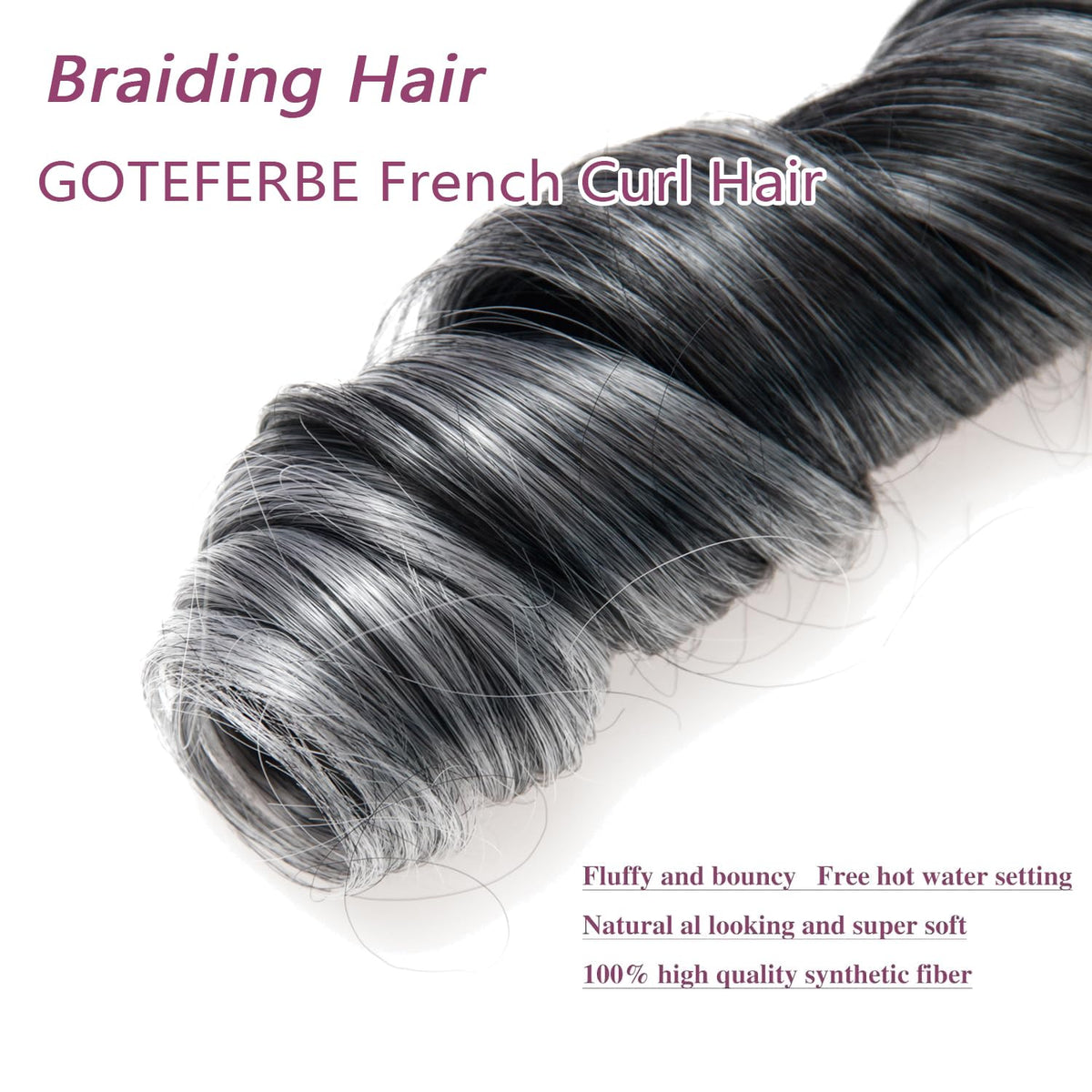 GOTEFERBE French Curl Braiding Hair 24 Inch styled in box braids