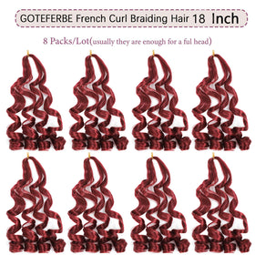 GOTEFERBE French Curl Braiding Hair 8 packs display