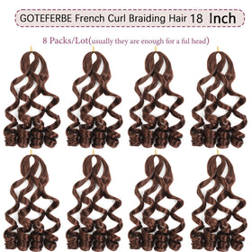 GOTEFERBE French Curl Braiding Hair 8 packs display