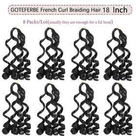 GOTEFERBE French Curl Braiding Hair 8 packs display