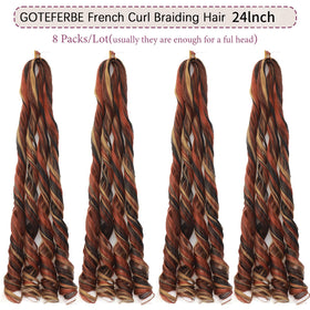 GOTEFERBE French Curl Braiding Hair 8 packs display