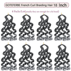 GOTEFERBE French curl braiding hair 8 packs display