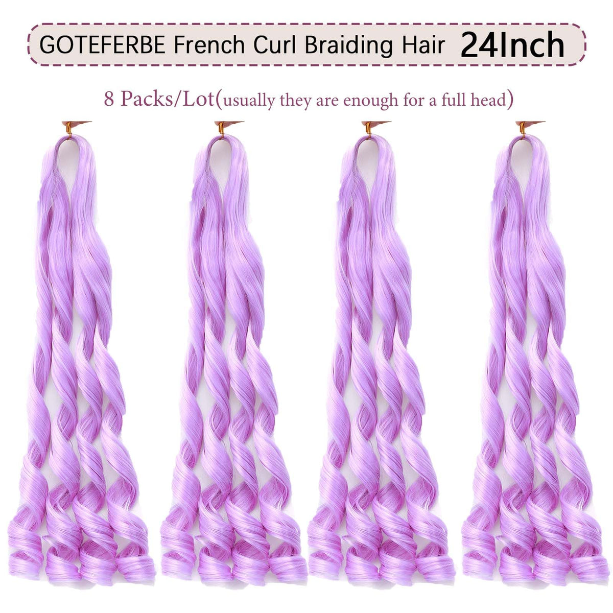 GOTEFERBE French Curl Braiding Hair 8 packs display