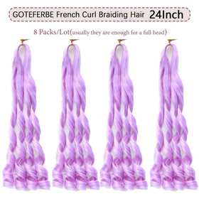GOTEFERBE French Curl Braiding Hair 8 packs display