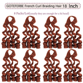 GOTEFERBE French Curl Braiding Hair 8 packs display