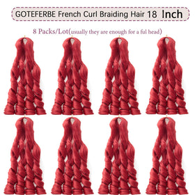 GOTEFERBE French Curl Braiding Hair 8 packs displayed