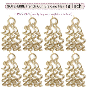 GOTEFERBE French Curl Braiding Hair 8 packs displayed