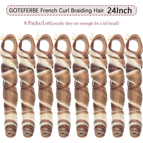 GOTEFERBE French Curl Braiding Hair 8 packs packaging