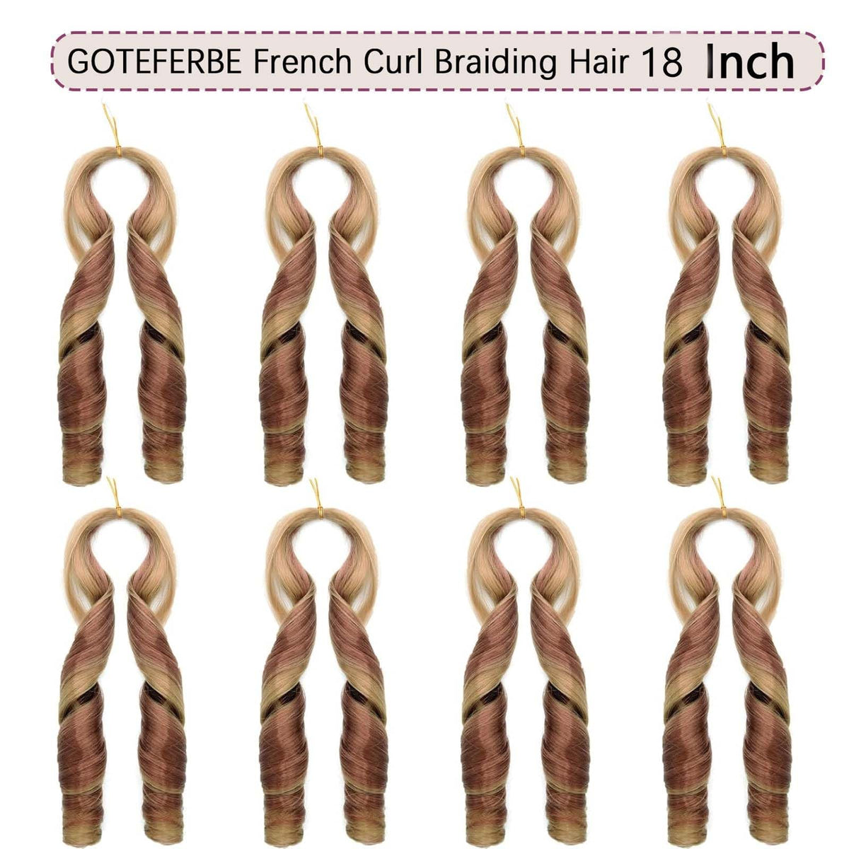 GOTEFERBE French Curl Braiding Hair 8 Packs packaging