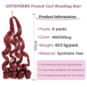 GOTEFERBE French Curl Braiding Hair close-up of texture
