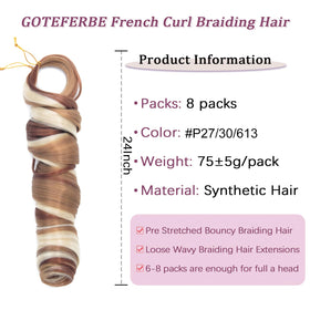 GOTEFERBE French Curl Braiding Hair close-up of texture