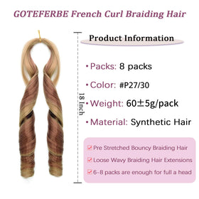 GOTEFERBE French Curl Braiding Hair close-up of texture