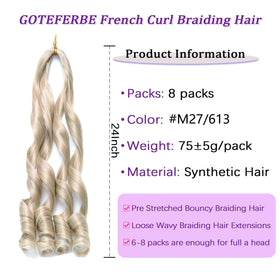 GOTEFERBE French Curl Braiding Hair close-up of texture