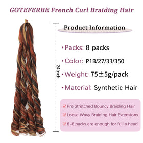 GOTEFERBE French Curl Braiding Hair close-up of texture