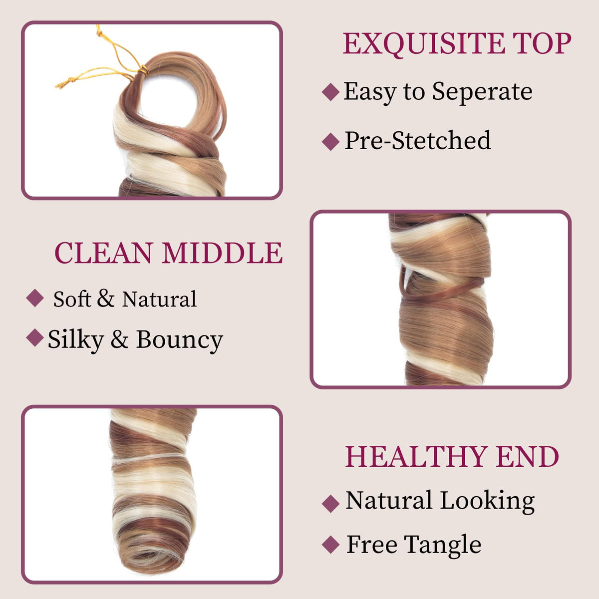 GOTEFERBE French Curl Braiding Hair displayed with braiding styles