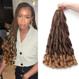 GOTEFERBE French Curl Braiding Hair Extensions 24 Inch T4/27 front view