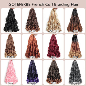GOTEFERBE French Curl Braiding Hair in loose waves