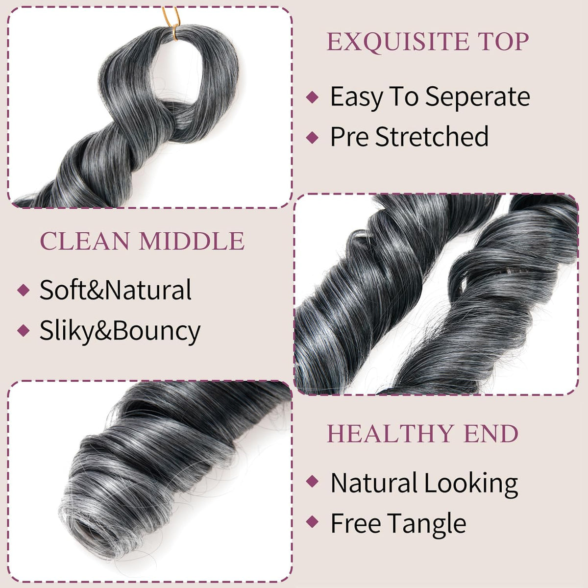 GOTEFERBE French curl braiding hair in stylish braid