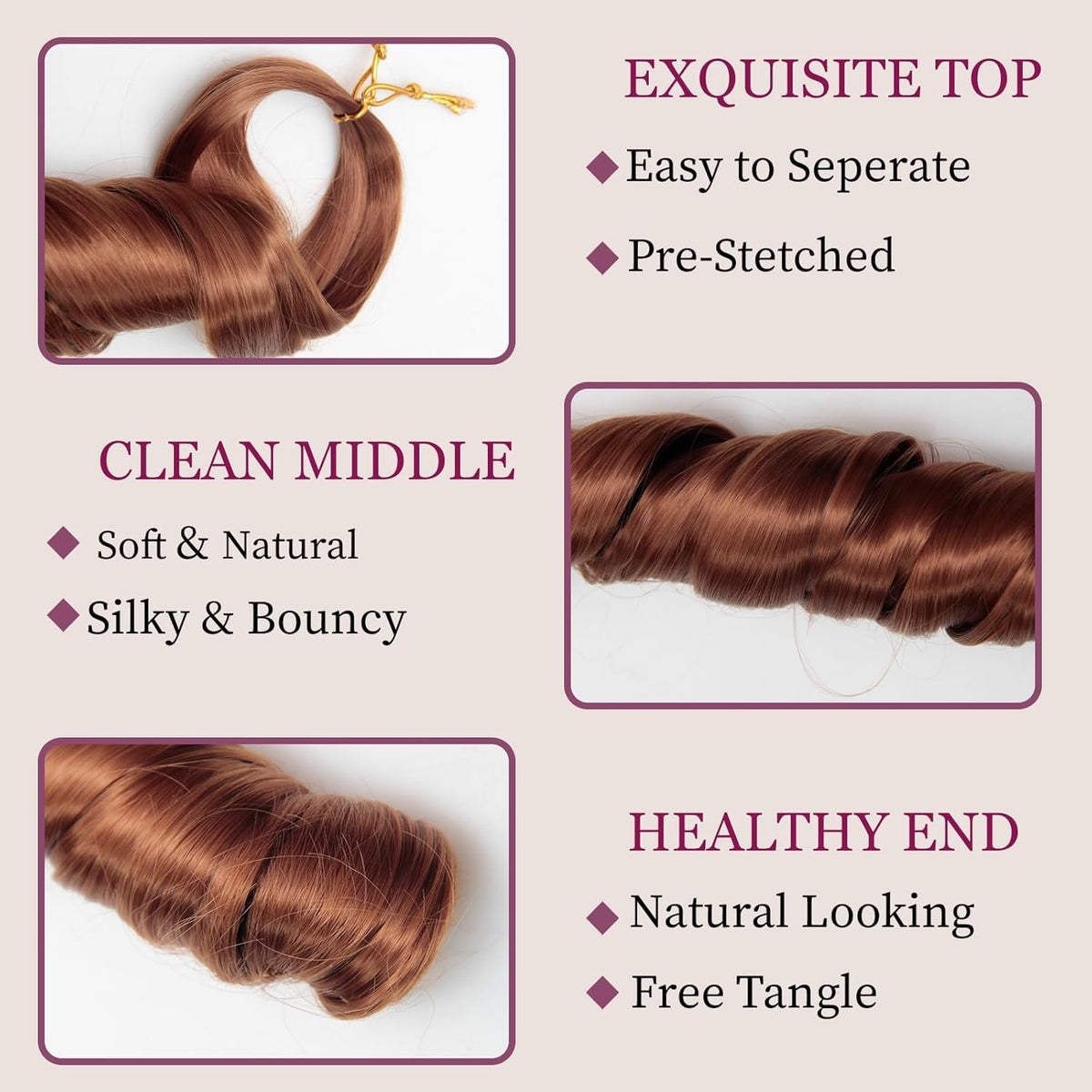 GOTEFERBE French Curl Braiding Hair installation example