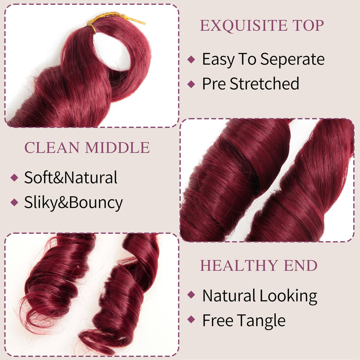 GOTEFERBE French Curl Braiding Hair installation process