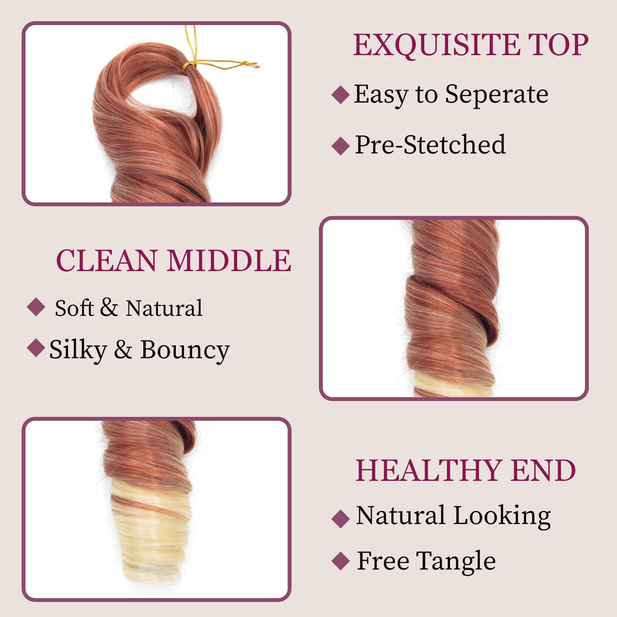 GOTEFERBE French Curl Braiding Hair styled in box braids
