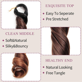 GOTEFERBE French Curl Braiding Hair styled in box braids