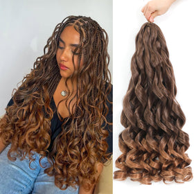 GOTEFERBE French Curl Crochet Braiding Hair 18 Inch front view